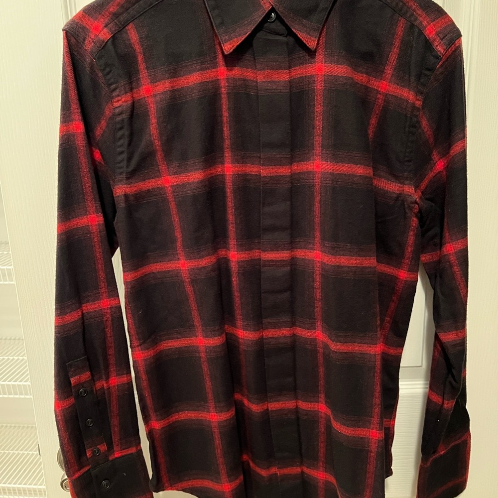 Banana Republic Black and Red Plaid Button Down Shirt